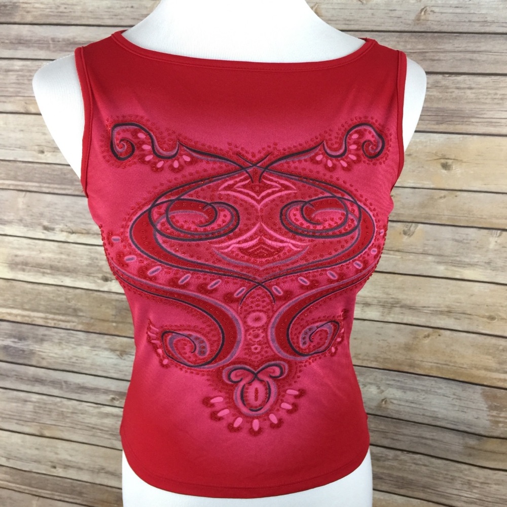 Forever 21 Womens shirt Red Stretchy yoga inspired